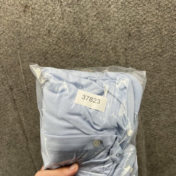 Mizzen+Main Shirt Mens 2XL Light Blue Trim Fit Stretch Performance Tech Dress - Picture 11 of 11